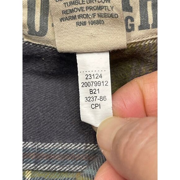 Duluth Trading Co Mens Button Down Heavy Flannel Plaid sz 2XL XXLARGE Shacket - Picture 10 of 12